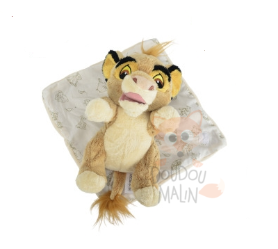  simba lion peluche couverture marron beige 